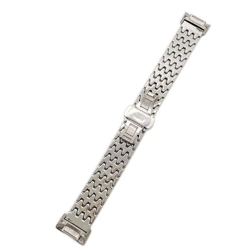 Steel Dragon Strap, silver, laid flat, joined, 45° top view