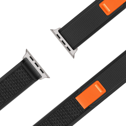 Nylon Trail Loop Strap, black, laid flat, joined, 45° top view