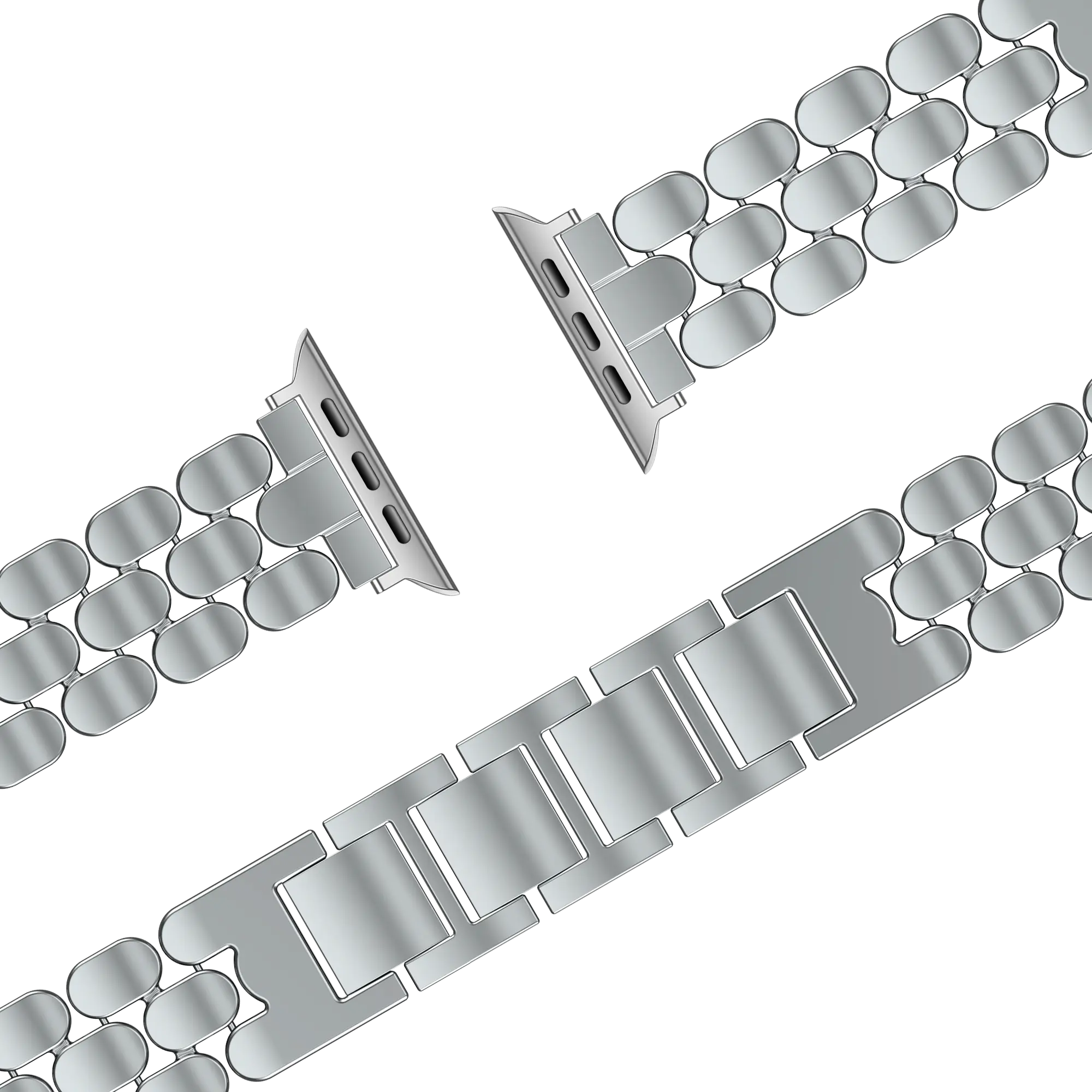Bandz Apple Watch Stahlarmband 'Oval' (Silber)