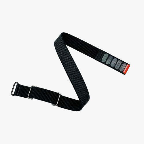 Biceps Nylon Bracelet, black, laid flat, joined, 45° top view