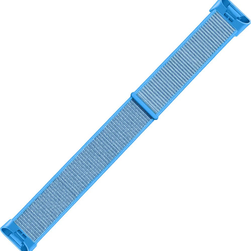 Nylon Strap, blue, laid flat, joined, 45° top view