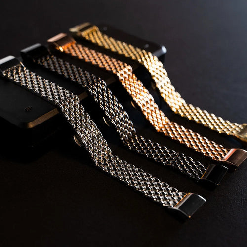 Steel Dragon Strap, gold, laid flat, joined, 45° top view