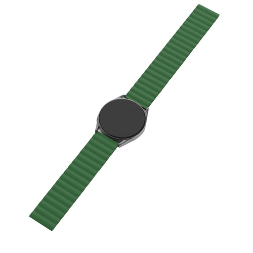 Magnetic Silicone Strap, green, laid flat, joined, 45° top view