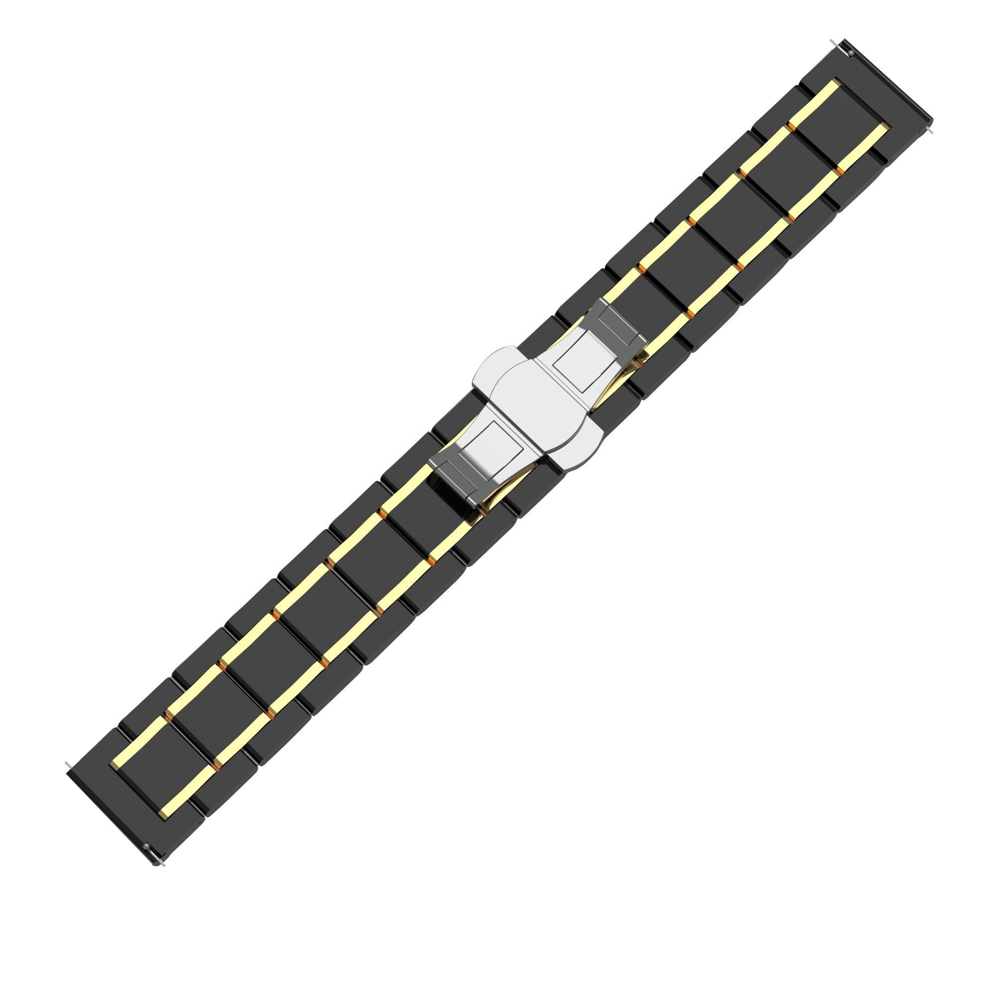Samsung Galaxy Watch 4 - 44mm Keramik Gliederarmband (Schwarz/Gold)