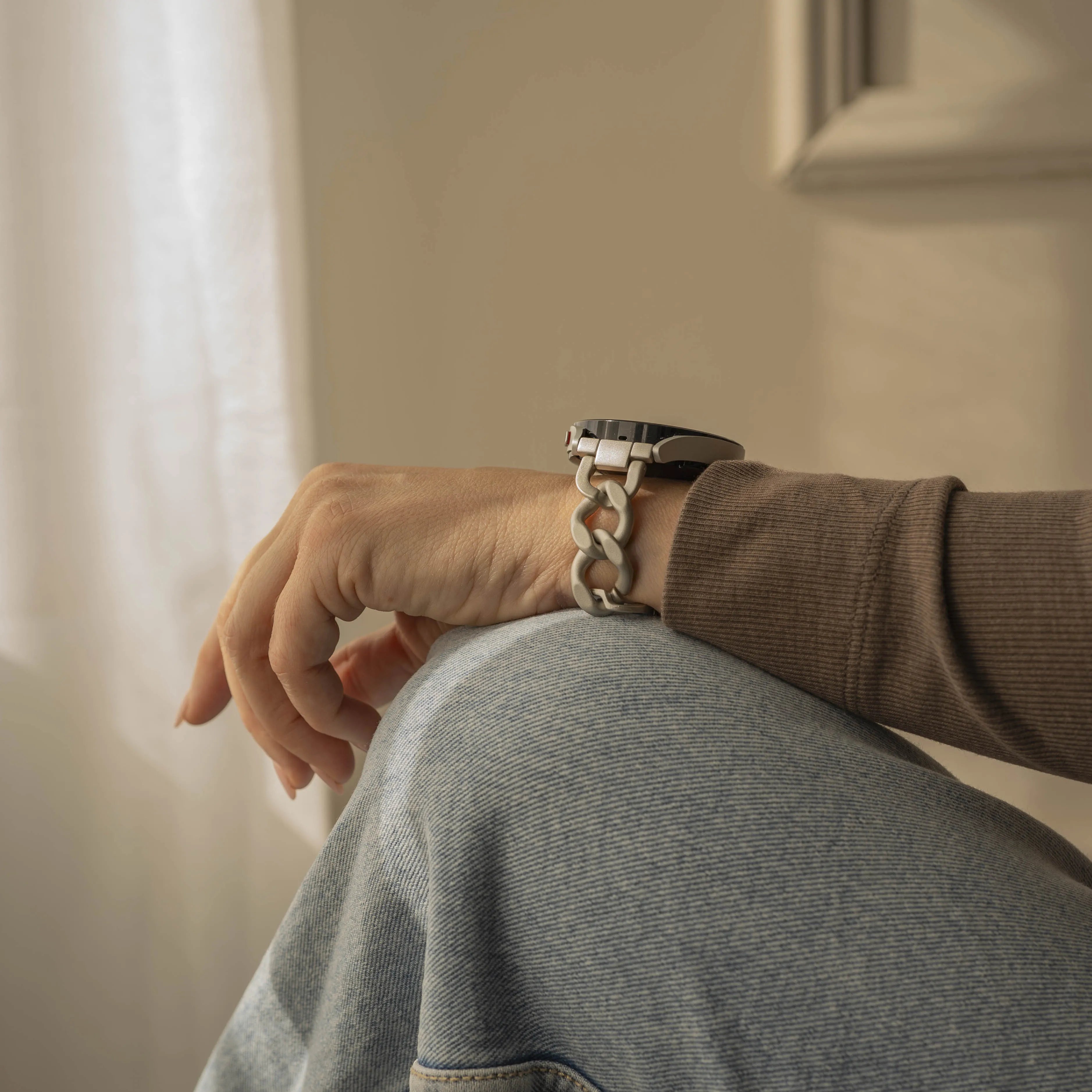 Amazfit Active 2 Steel Chain Strap (Starlight)
