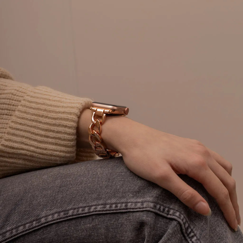 Apple Watch Stahlkettenarmband (Roségold)