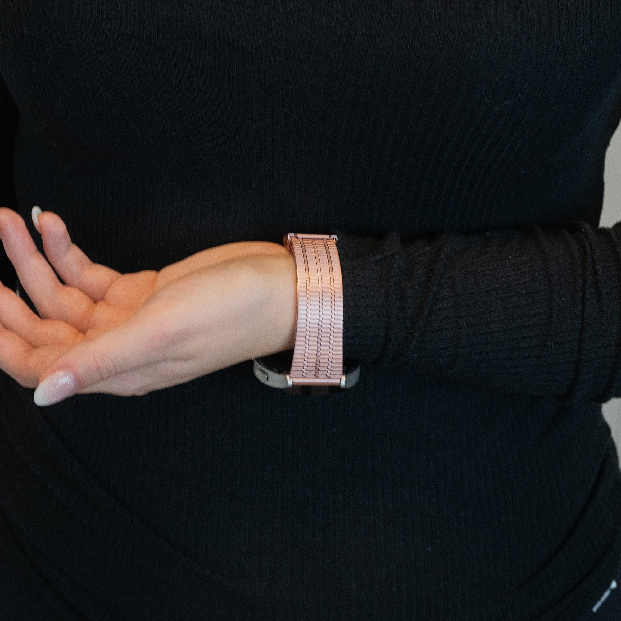 Bandz Garmin Venu 2 Plus Verstellbares Stahlarmband (Rosa)