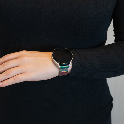 Bandz Amazfit Active 3 Premium Milanese Loop Strap (Pearlescent)
