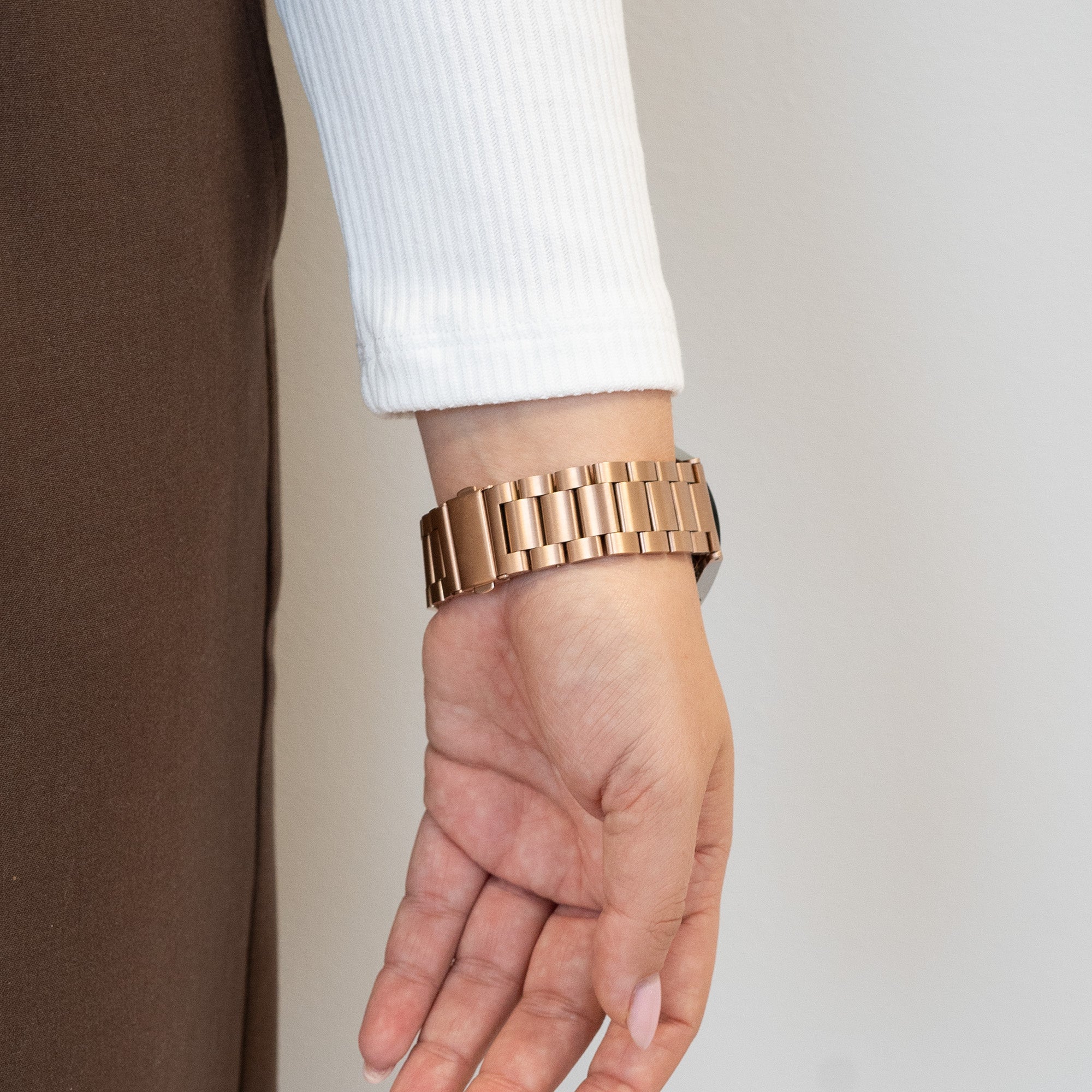 Bandz Samsung Galaxy Watch 4 - 44mm klassisches Stahlarmband (Roségold)