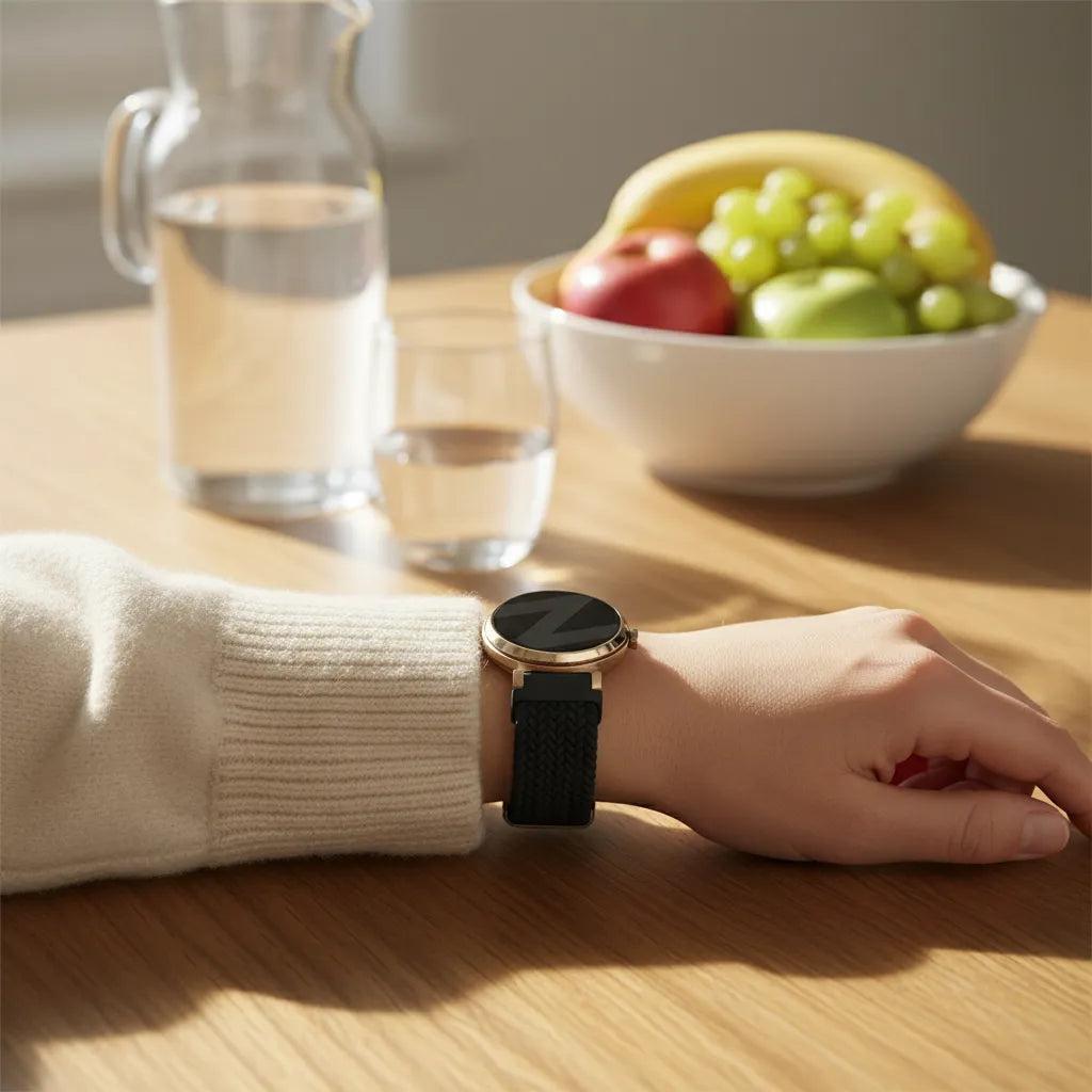 Bandz Pebble Round 2 - 14mm Gewebtes Nylonarmband (Schwarz)