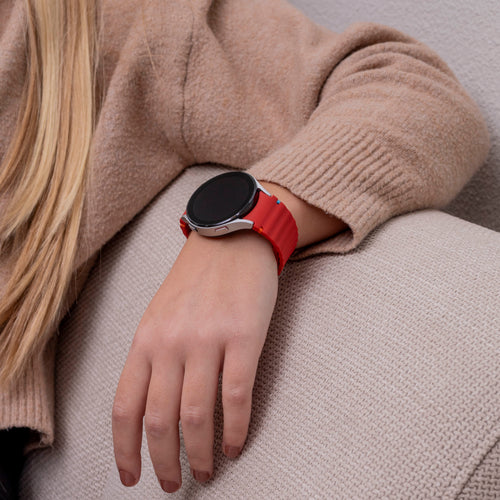 Wave Silicone Strap, red, lifestyle photo