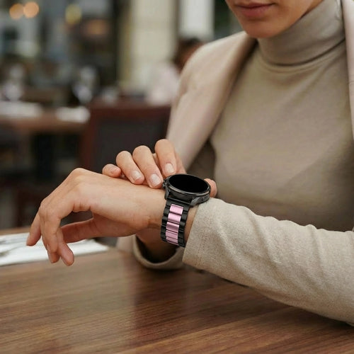 Bandz Garmin Vivoactive 4s Stahlarmband 'Classic' (Schwarz/Rosa)