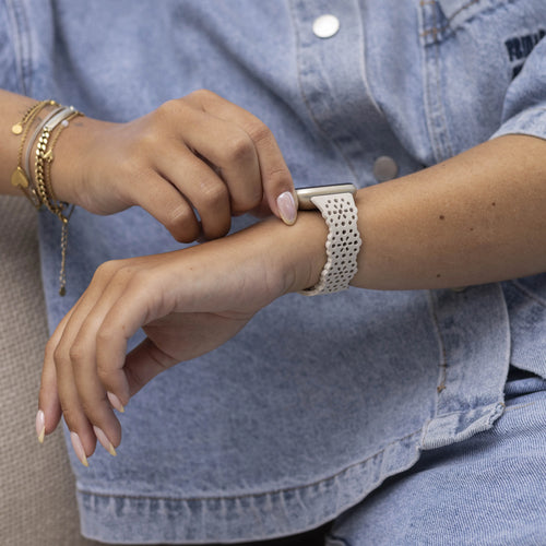 Fitbit Versa 3 Silikonarmband mit Muster (Rosa sand)