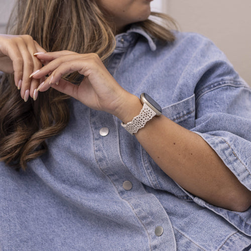 Fitbit Versa 3 Silikonarmband mit Muster (Rosa sand)