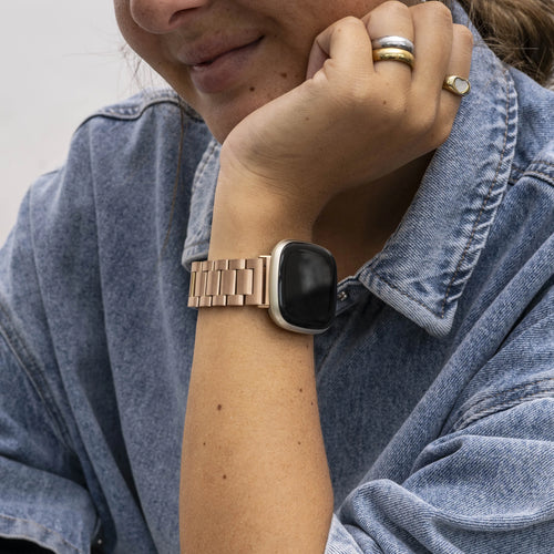 Fitbit Sense Gliederarmband (Roségold)