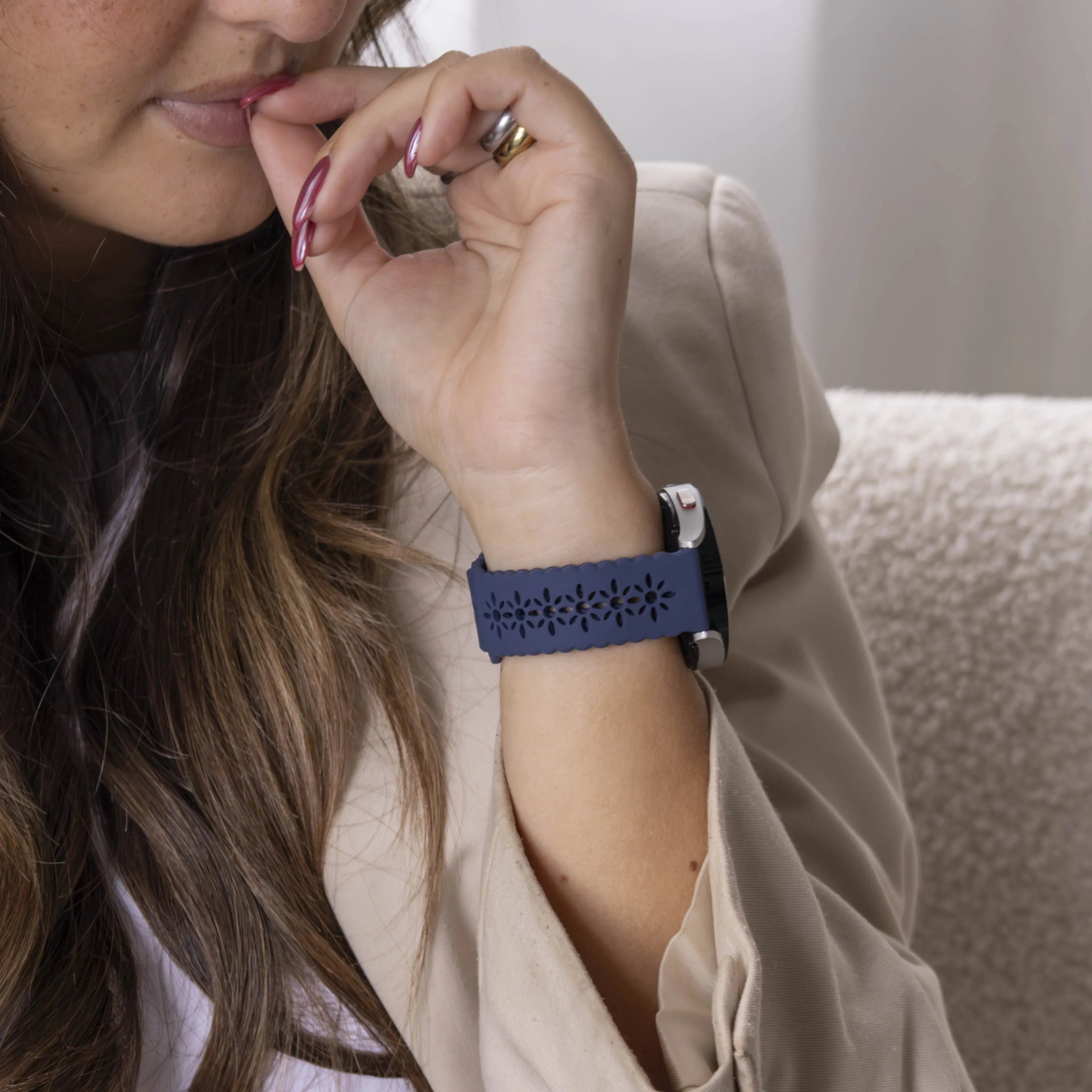 Xiaomi Amazfit GTR 42mm Silikonarmband mit Muster (Dunkelblau)