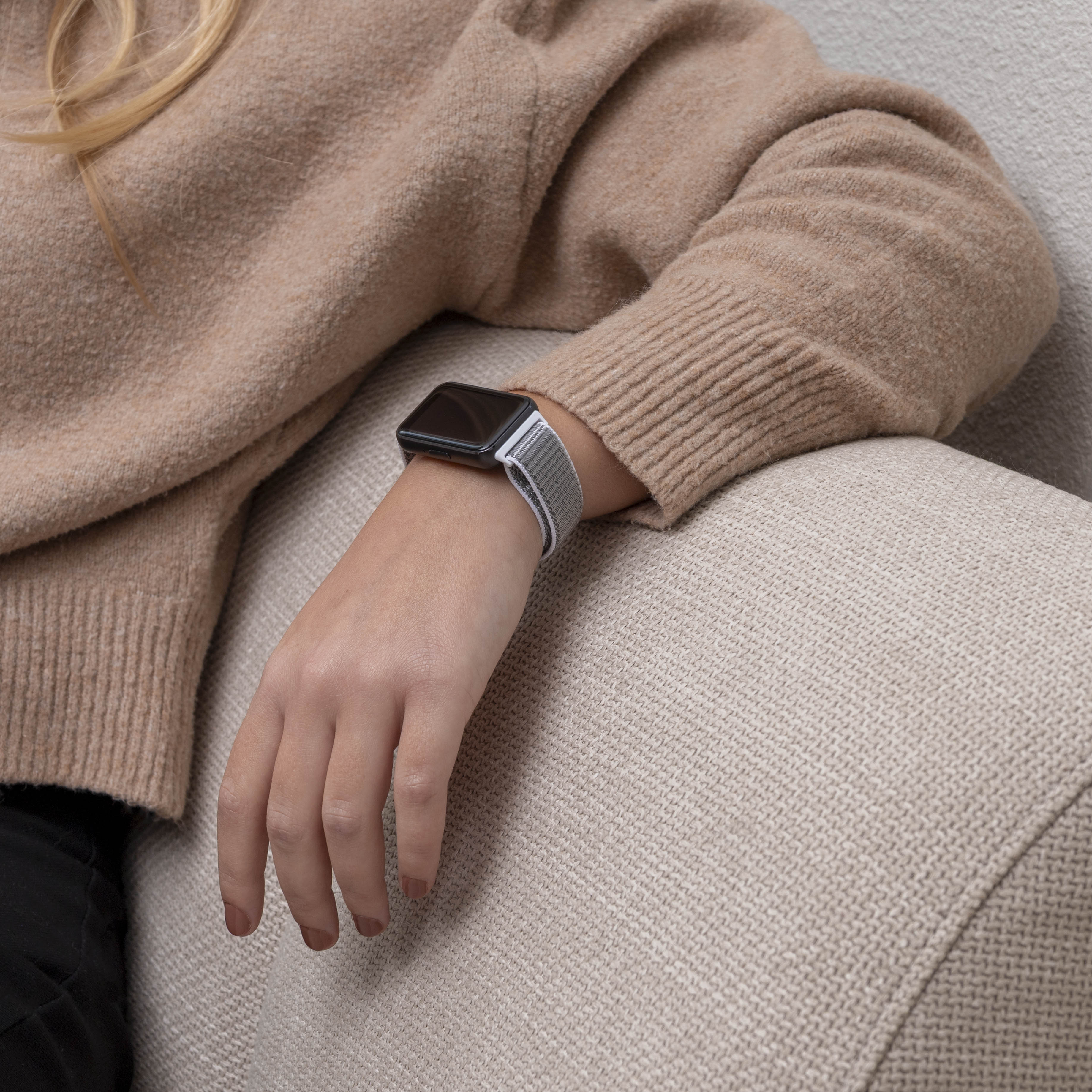 Samsung Galaxy Fit 3 Nylonarmband (Weiß-Grau)