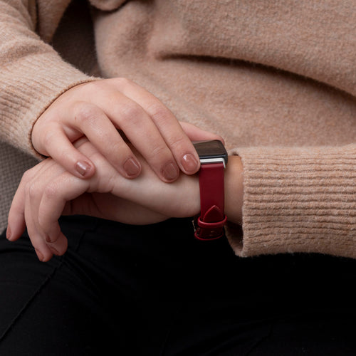 Huawei Band 9 Leather Strap (Wine Red)