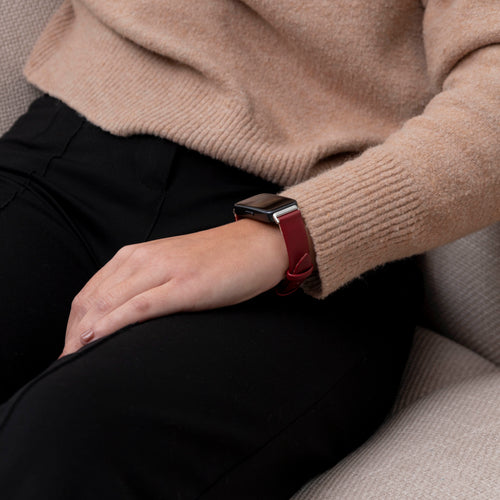 Huawei Band 9 Leather Strap (Wine Red)