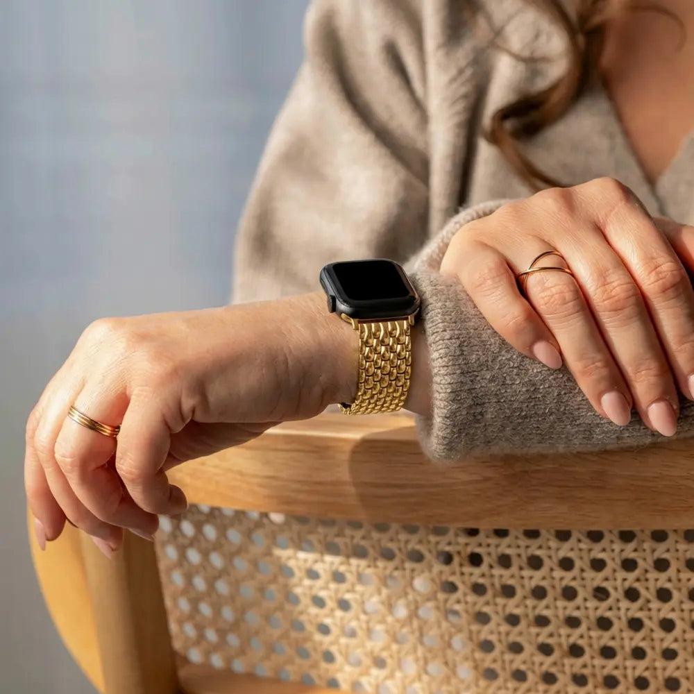 Bandz Apple Watch stalen band 'Dragon' (goud)