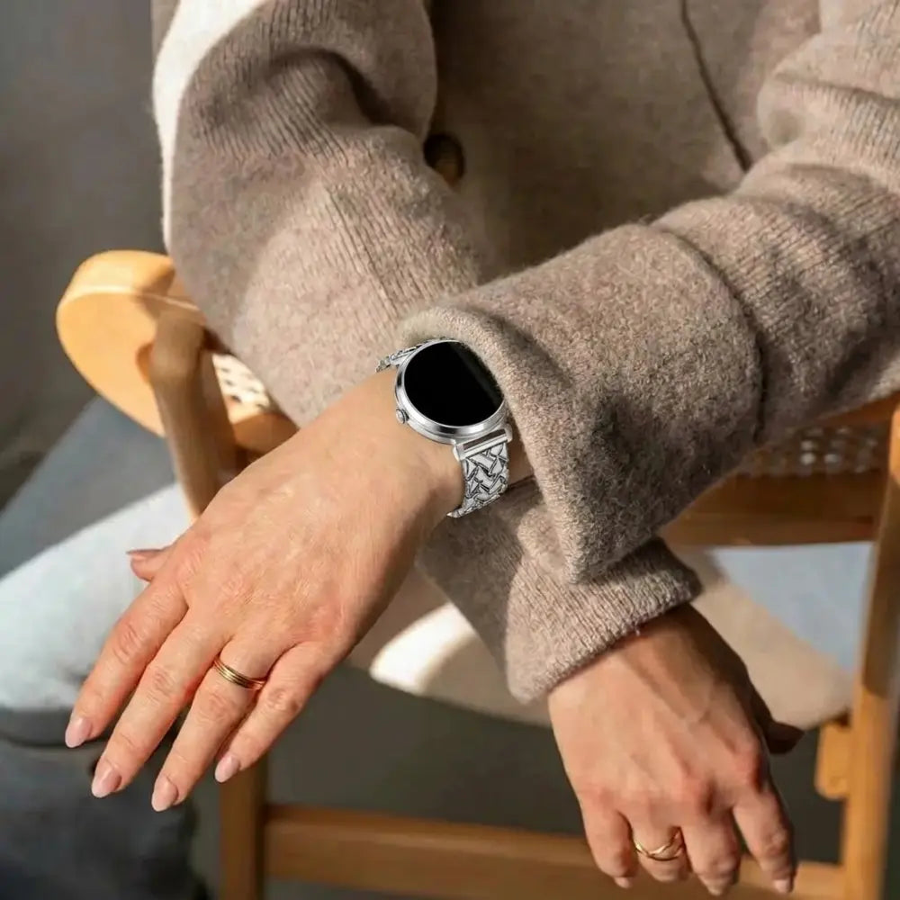 Bandz Pebble Round 2 - 14mm Metallarmband 'V-Type' (Silber)