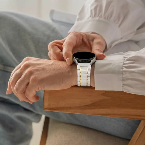 Samsung Galaxy Watch 7 - 40mm keramiek stalen band (wit/goud)
