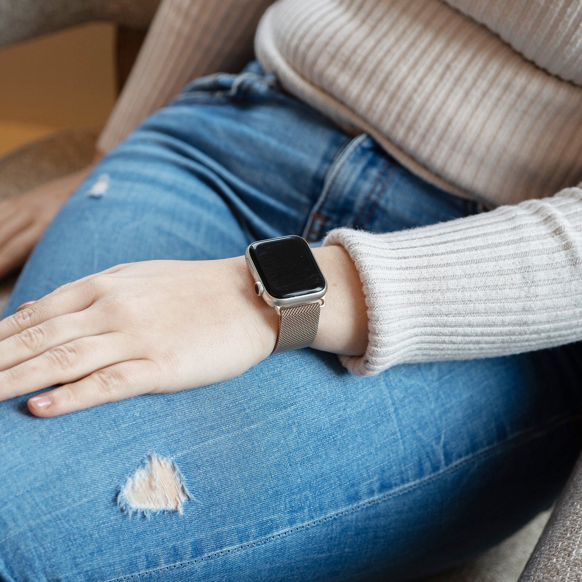 Apple Watch Ultra Milanese-Armband (Champagner)