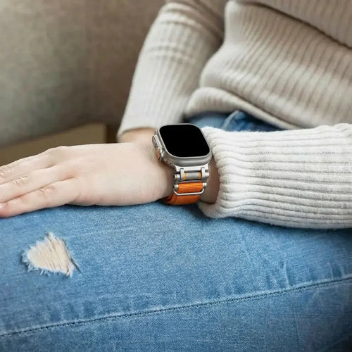 Bandz Apple Watch Nylon Strap 'Explorer' (Orange/Titanium)