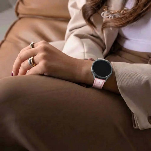 Samsung Galaxy Watch 7 - 40mm Leather Crocodile Grain Strap (Pink)