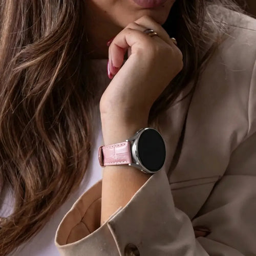 Polar Ignite 2 Lederarmband mit Krokoprägung (Rosa)