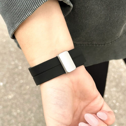 Silicone Magnetic Sport Strap, black, lifestyle photo