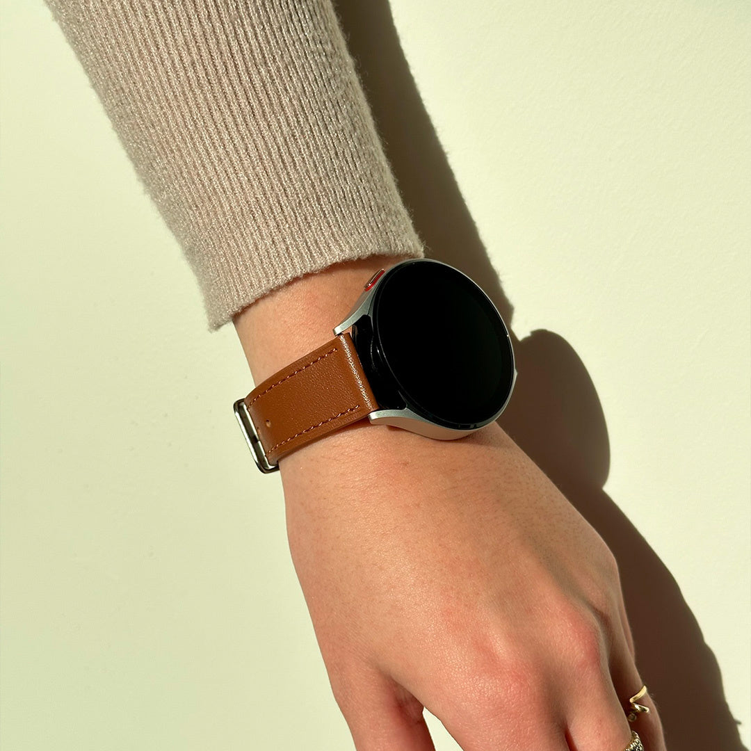 Samsung Galaxy Watch 42mm Lederarmband (glattes Braun)