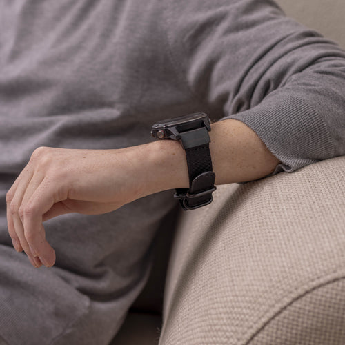 Garmin Fenix 5x/6x Nylonarmband mit Schnallenverschluss (Schwarz)