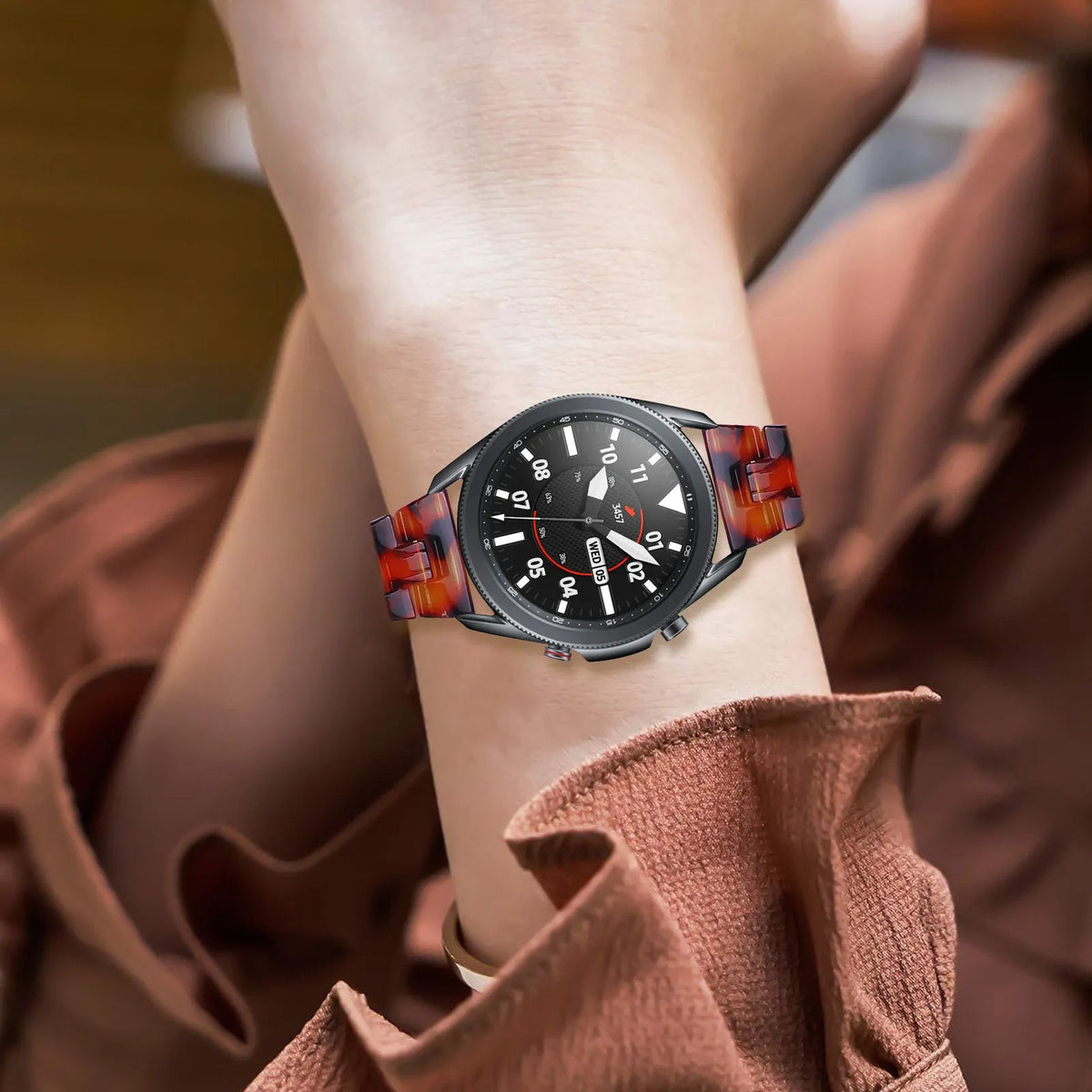 Metal Resin Strap, lava, lifestyle photo