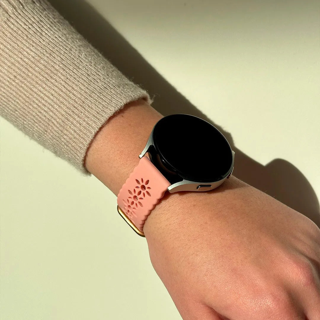 Coros Pace 2 Patterned Silicone Strap (Pink)