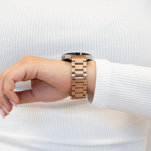 Bandz Samsung Galaxy Watch 4 Classic 42mm klassisches Stahlarmband (Roségold)