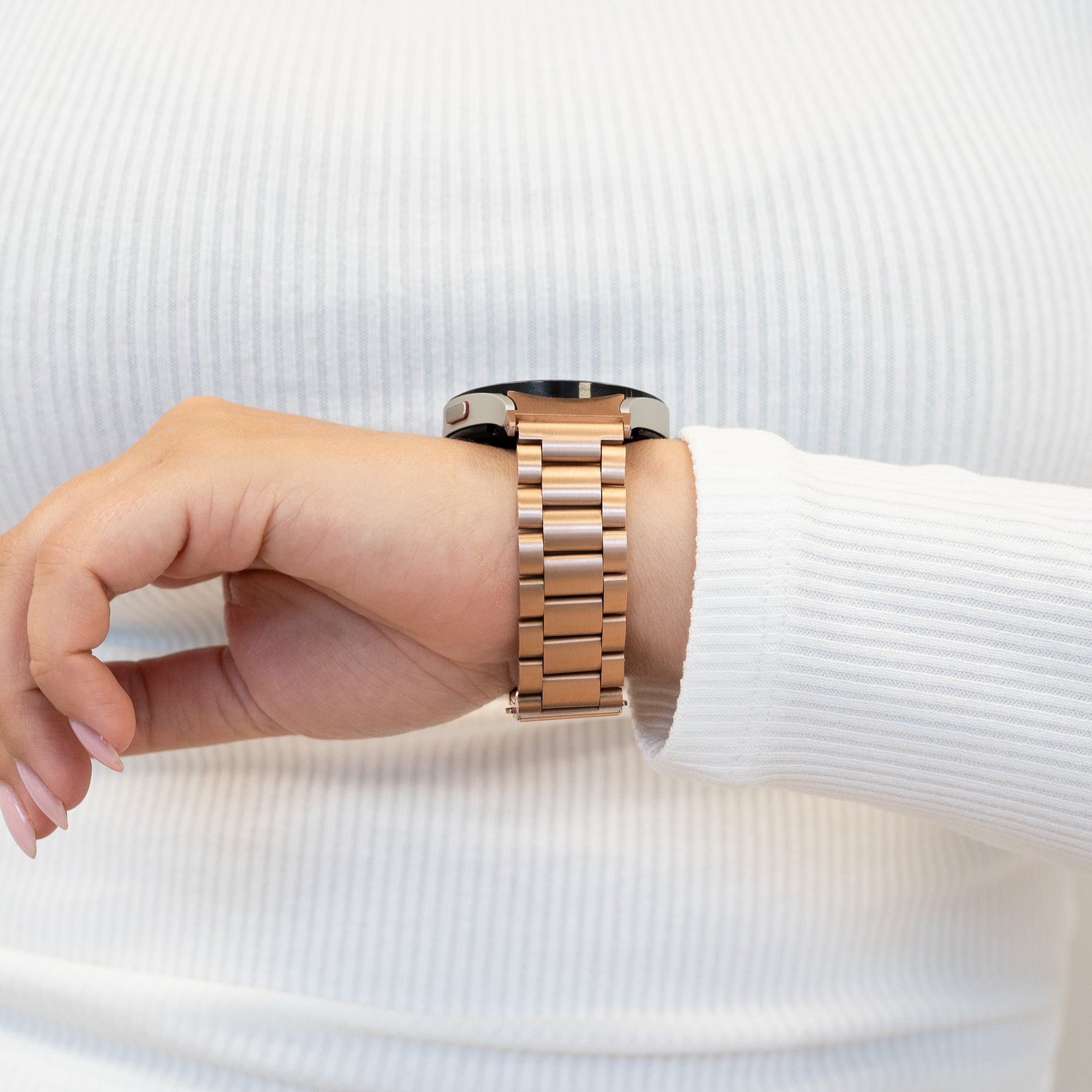 Bandz Samsung Galaxy Watch 6 Classic 47mm klassisches Stahlarmband (Roségold)
