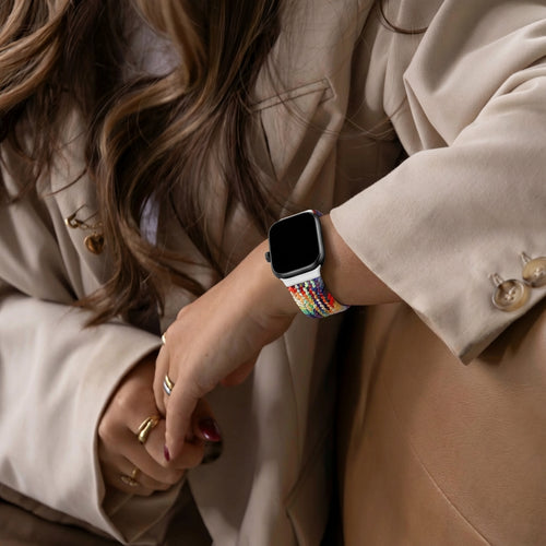 Xiaomi Smart Band 8 Pro geflochtenes Armband mit D-Schnalle (Regenbogen)
