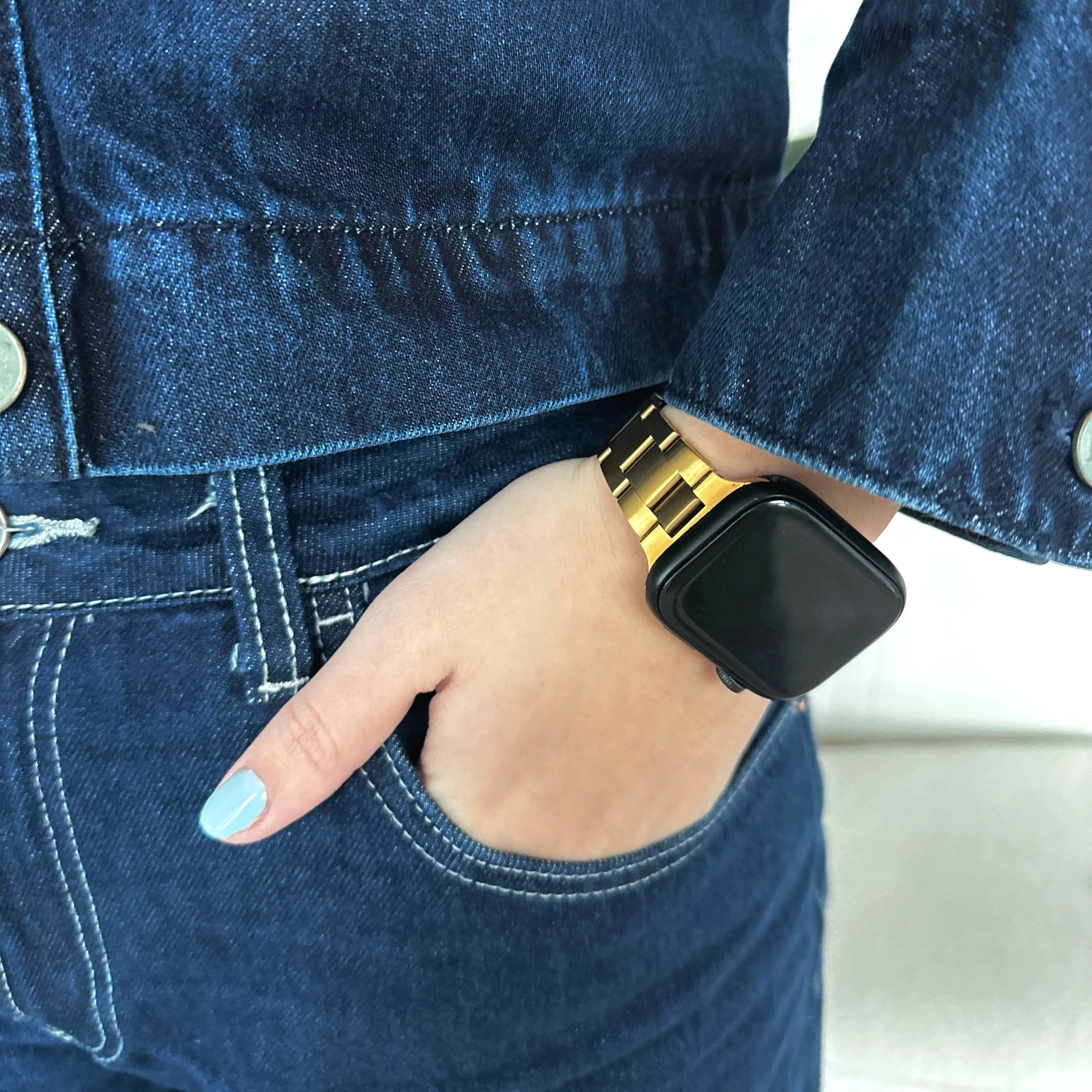 xoxo Wildhearts Apple Watch Feines Stahlarmband (Gold)