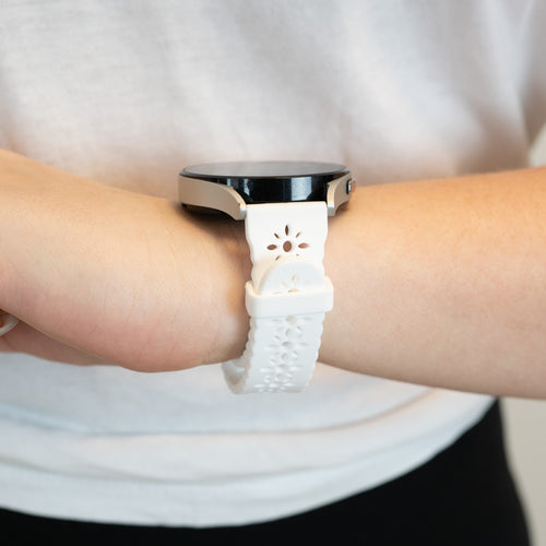 Bandz Amazfit Cheetah 2 Pro Gemustertes Silikonarmband (Weiß)