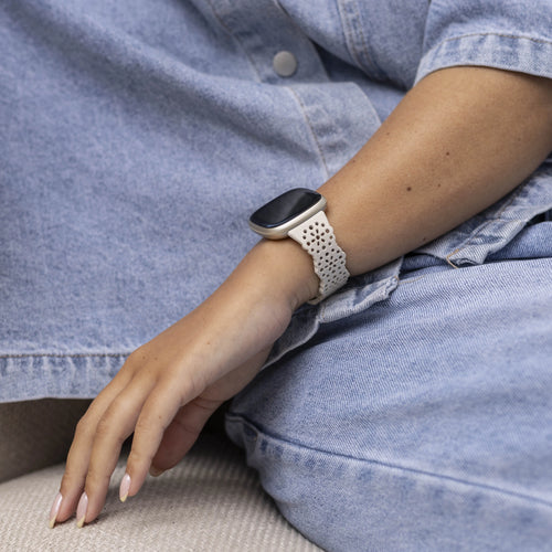 Fitbit Versa 3 Silikonarmband mit Muster (Rosa sand)