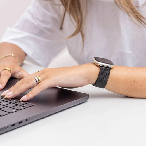 Milanese Strap, black, lifestyle photo