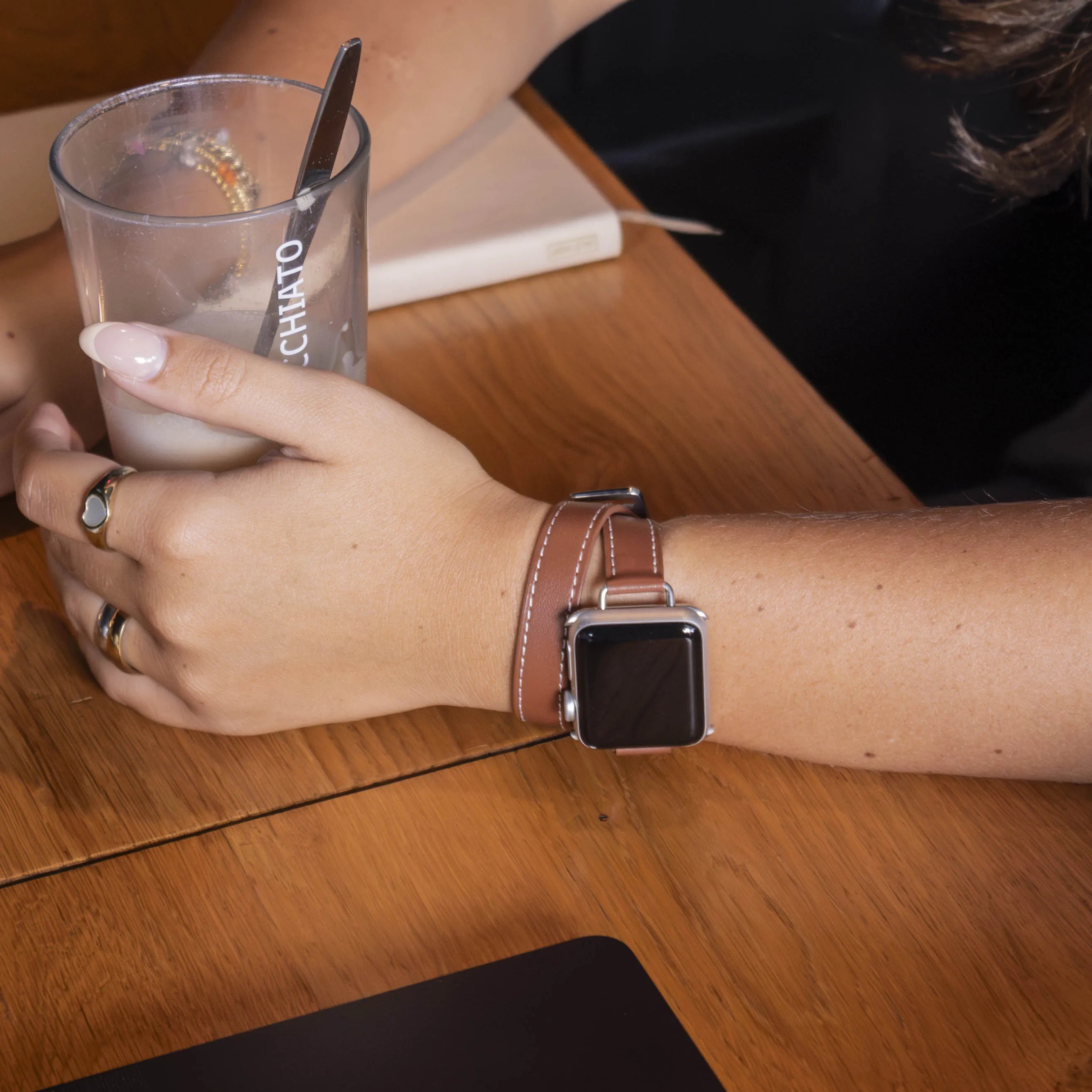 Apple Watch Double Tour Lederarmband (Braun)