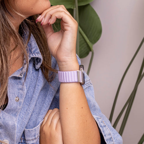 Samsung Galaxy Watch 8 Classic Wave Nylon Strap (Light Purple)