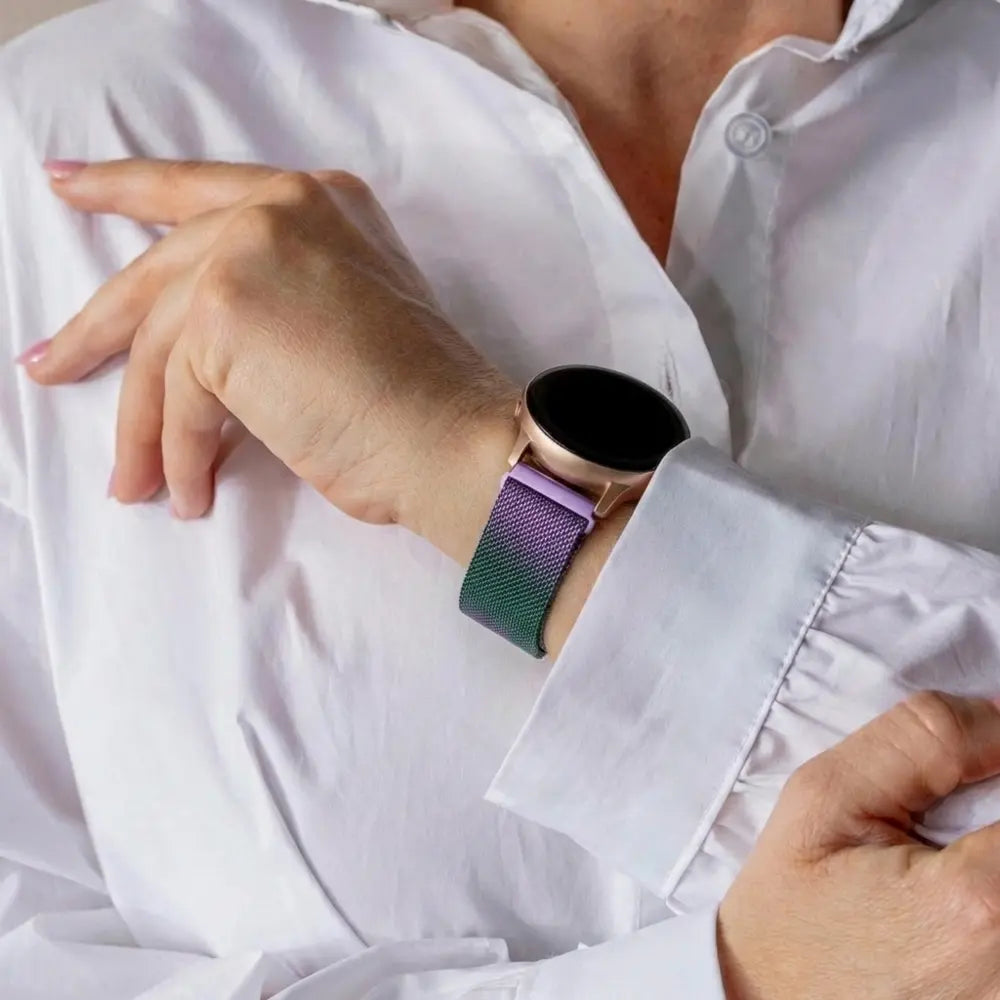 Samsung Galaxy Watch 42mm Milanese-Armband (Lila/Grün)