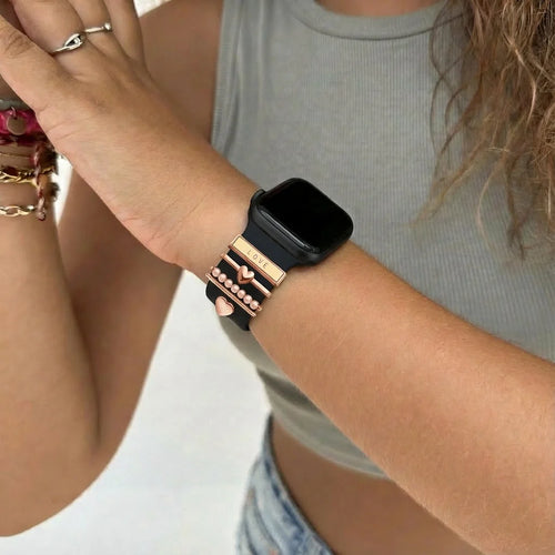 Watch Strap Charm - Hearts (Rose Gold)