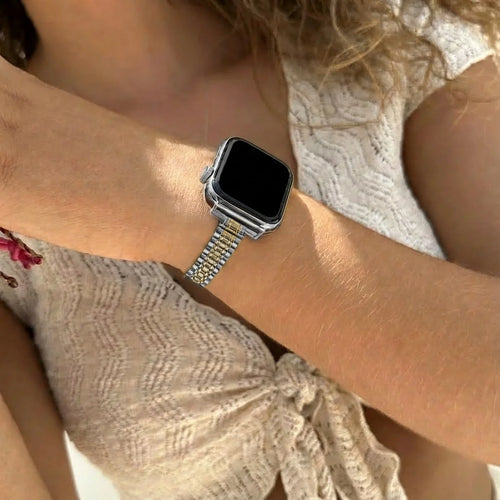 xoxo Wildhearts Apple Watch Stahlarmband 'Slim' (Silber/Gold)