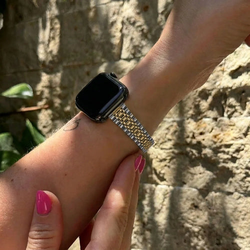 xoxo Wildhearts Apple Watch Stahlarmband 'Slim' (Silber/Gold)