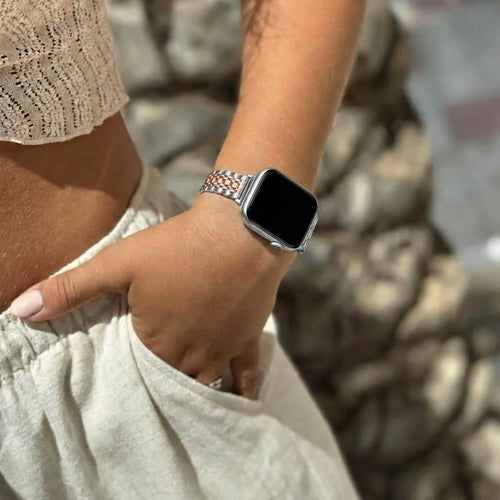 xoxo Wildhearts Apple Watch Steel Strap 'Slim' (Silver/Rose Gold)