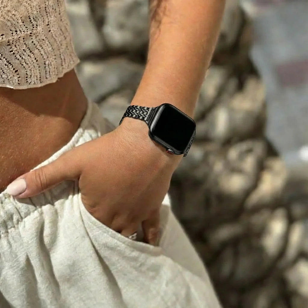 xoxo Wildhearts Apple Watch Stahlarmband 'Slim' (Schwarz)